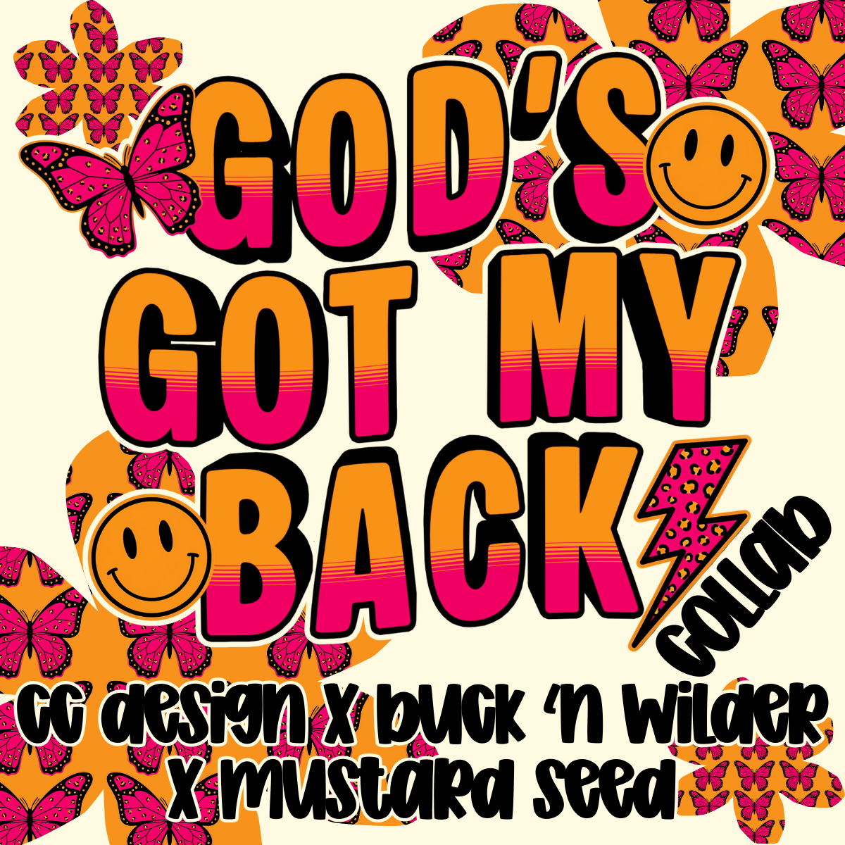 God's Got My Back Collab - Buck N Wilder and Mustard Seed Designs (30 Files + 1 FREE PNG and 1 FREE SEAMLESS)